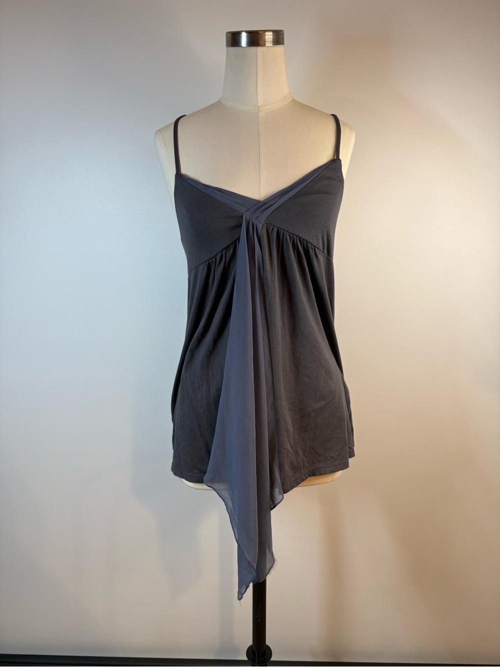 GAP Slate Gray Spaghetti Strap Draped Tank